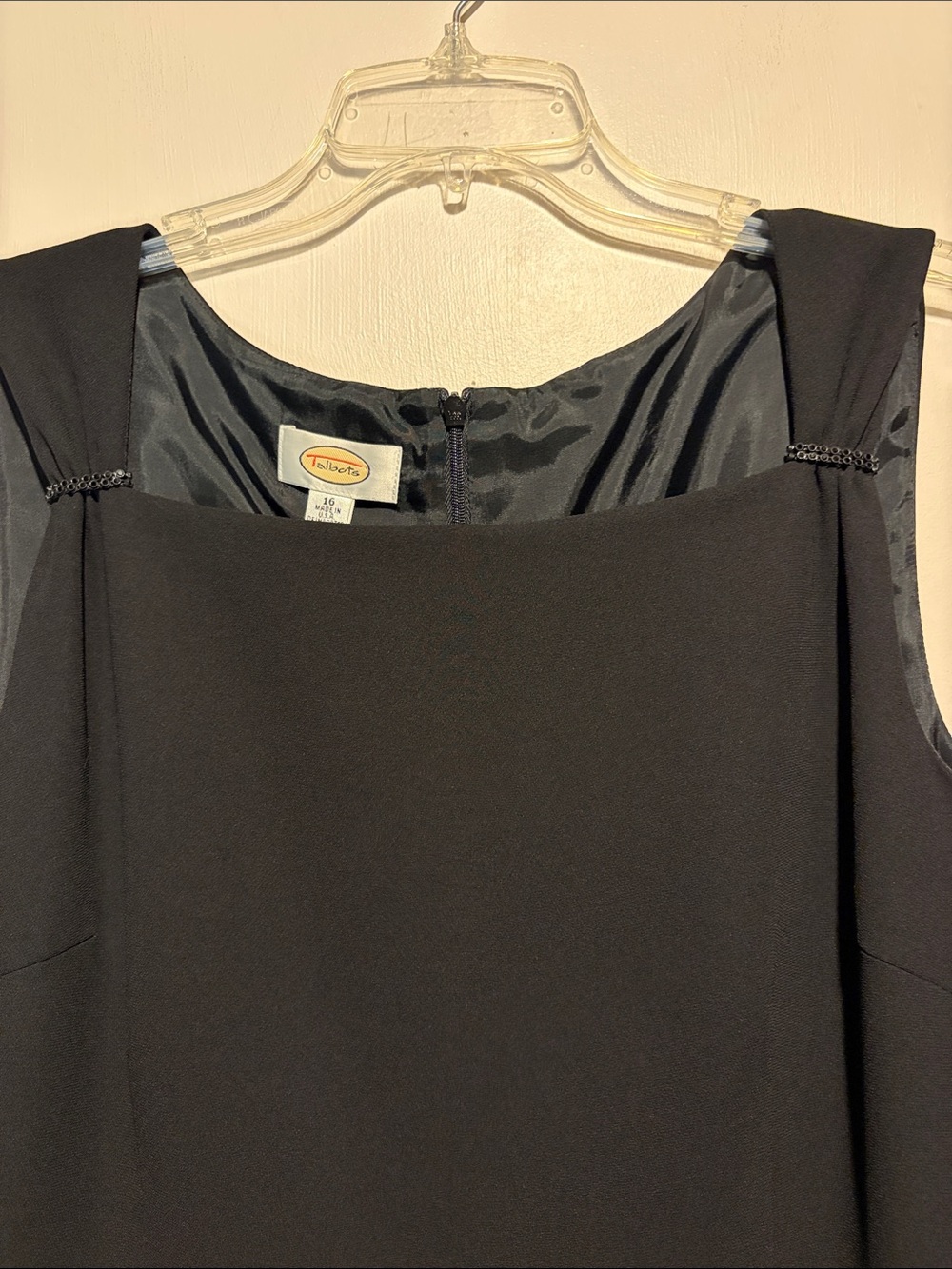Talbots NWT Classic Little Black Dress Sleeveless Sheath Size 16 - Picture 7 of 8